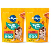 Kit 2 Tasty Bites Pedigree Sabor Carne Suculenta 80g