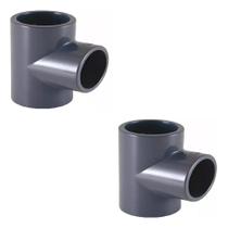 Kit 2 Te 90 Pvc-u Soldar Fêmea Pn-16 50mm Cepex