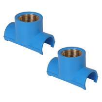 Kit 2 Te Derivação Cano Roscável Água Liga Fácil 25mmx1/2 Estrela