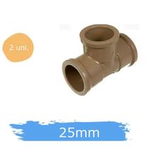 Kit 2 Te Soldável 3/4 25mm Conexão Marrom Fortlev