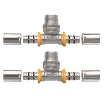 Kit 2 Te Tee p/ Gás Encanado 16mm RM 1/2'' Pex Multicamadas Kit 2 Te Tee p/ Gás Encanado 16mm RM 1/2'' Pex Multicamadas