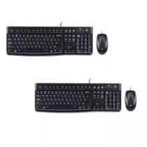 Kit 2 Teclados E 2 Mouses Com Fio Logitech Mk120