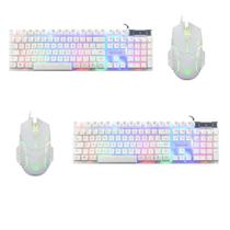 Kit 2 Teclados Gamer Evus Tc-10W Candy Com Luz Led + 2 Mouses Gamer 6 Botões Evus MO09 Thunder