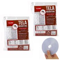 Kit 2 Tela Mosquiteira Para Janela Com tiras autocolantes Ajustável 1,30x1,50 m