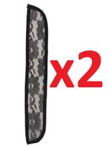 Kit 2 Telas Base Renda Preta 28cm P/ Confecção De Aplique