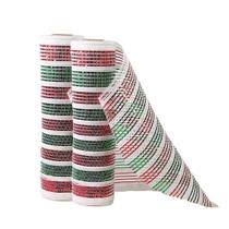 Kit 2 Telas Malha Tule Decorativa Natal Candy Tricolor Vermelho Verde e Branco 25cm x 5m Premium Kit 2 Telas Malha Tule Decorativa Natal Candy Tricolor Vermelho Verde e Branco 25cm x 5m Premium