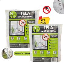 Kit 2 Telas Mosquiteira Anti Insetos 1,50 x 1,80 Fácil Instalação Proteção de janelas e Portas