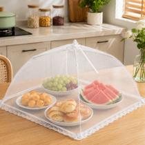 Kit 2 Telas Mosquiteiro para Alimentos 35x35x21cm Dobráveis Anti Insetos e Moscas para Cozinha Mesa e Churrasco