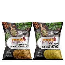 Kit 2 Tempero 1kg Caldo De Carne + 1kg Caldo De Galinha Em Pó Linha Premium