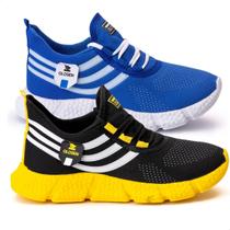 Kit 2 Tenis Casual Esportivo Confortável Academia Caminhada Barato Kit 2 Tenis Casual Esportivo Confortável Academia Caminhada Barato