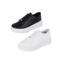 Kit 2 Tênis Casual Feminino Confortável Plataforma Bellinda Shoes Kit 2 Tênis Casual Feminino Confortável Plataforma Bellinda Shoes