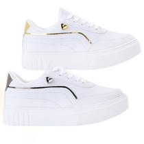 Kit 2 Tênis Casual Feminino Pumada Branco Com Brilho Conforto Estilo e Leveza Envio Imediato