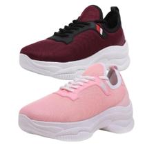 Kit 2 tênis casual feminino sola ortopédica perfeito pro seu dia