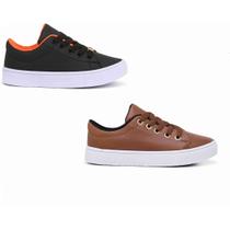 Kit 2 Tênis Casual infantil Confortável masculino Leve E Resistente Versátil Kit 2 Tênis Casual infantil Confortável masculino Leve E Resistente Versátil
