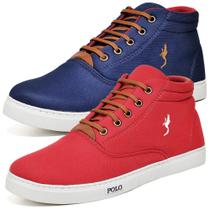 Kit 2 Tênis Casual Masculino Cano Alto Confortável Macio