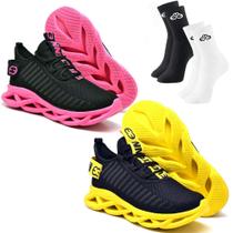 Kit 2 Tênis Easy Style Unissex Evoltenn Solado Trançado Moderno + Meia Kit 2 Tênis Easy Style Unissex Evoltenn Solado Trançado Moderno + Meia