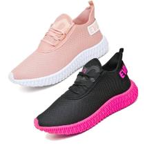 Kit 2 Tênis Esportivo Evoltenn Feminino Academia Lançamento ROSA/NUDE Kit 2 Tênis Esportivo Evoltenn Feminino Academia Lançamento ROSA/NUDE