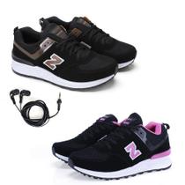 Kit 2 Tênis Feminino Academia Fitness + Fone de Ouvido Fio Kit 2 Tênis Feminino Academia Fitness + Fone de Ouvido Fio