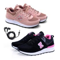 Kit 2 Tênis Feminino Academia Fitness + Fone de Ouvido Fio Kit 2 Tênis Feminino Academia Fitness + Fone de Ouvido Fio