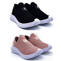 Kit 2 Tênis Feminino Calce Fácil para Corrida Academia Kit 2 Tênis Feminino Calce Fácil para Corrida Academia