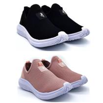 Kit 2 Tênis Feminino Calce Fácil para Corrida Academia - zionshoes