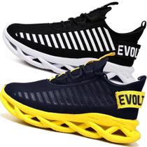 Kit 2 Tênis Feminino Esportivo Confortavel Maverik Preto e Amarelo Kit 2 Tênis Feminino Esportivo Confortavel Maverik Preto e Amarelo