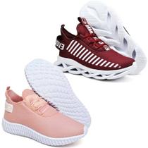 Kit 2 Tênis Feminino Evoltenn Easy Modelos Diferentes Alto/ Nude