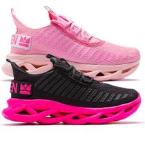 Kit 2 tenis feminino oldsen jaguar corrida academia caminhada Kit 2 tenis feminino oldsen jaguar corrida academia caminhada