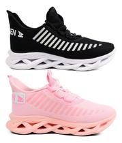 Kit 2 Tênis Feminino Para Academia Caminhada Corrida Macio Casual Dia A Dia