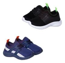Kit 2 Tenis Infantil Menino Calce Facil Elastico Masculino