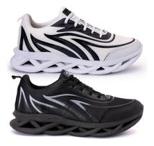 Kit 2 Tenis Masculino Casual E Esportivo Macio Confortável Caminhada Academia Dia a Dia