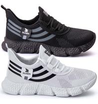 Kit 2 Tenis Masculino Casual Esportivo Confortável Academia Caminhada