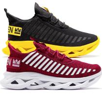 Kit 2 Tênis Masculino Casual Oldsen Jaguar corrida academia