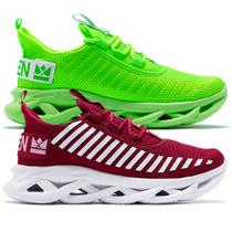 Kit 2 Tênis Masculino Casual Oldsen Jaguar corrida academia