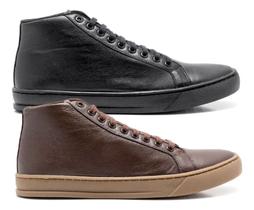 Kit 2 Tenis Masculino Em Couro Cano Médio Sapatenis Elegante Kit 2 Tenis Masculino Em Couro Cano Médio Sapatenis Elegante