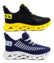 Kit 2 Tenis Masculino Esportivo exercício funcional Academia Caminhada