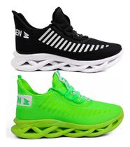 Kit 2 Tênis Masculino Feminino Casual Para Academia Caminhada Corrida Trabalho Barato