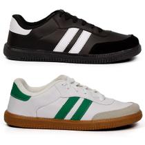 kit 2 Tenis masculino feminino casual tons neutros retrô clássico original confortável urbano social