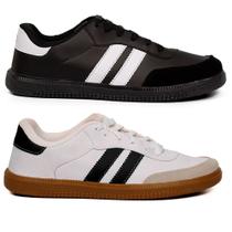 kit 2 Tenis masculino feminino casual tons neutros retrô clássico original confortável urbano social