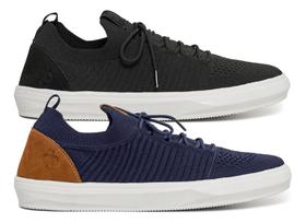 Kit 2 Tênis Meia Casual Masculino Em Knit Confortável Macio