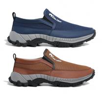 Kit 2 Tênis Sapatilha Slip On Calce Fácil Masculina Casual Moderna de Trilha Adventure Super Lev
