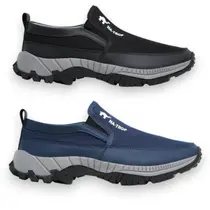 Kit 2 Tênis Sapatilha Slip On Calce Fácil Masculina Casual Moderna de Trilha Adventure Super Lev