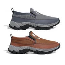 Kit 2 Tênis Sapatilha Slip On Calce Fácil Masculina Casual Moderna de Trilha Adventure Super Leve e