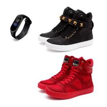 Kit 2 Tênis Sneaker Fitness Feminino Botinha Academia + Relógio Kit 2 Tênis Sneaker Fitness Feminino Botinha Academia + Relógio