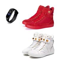Kit 2 Tênis Sneaker Fitness Feminino Botinha Academia + Relógio Kit 2 Tênis Sneaker Fitness Feminino Botinha Academia + Relógio
