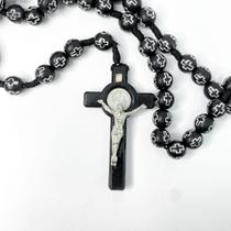 Kit 2 Terços São Bento cruz prata medalha crucifixo básico - Filó Modas
