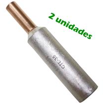 Kit 2 Terminal Pino Bimetálico de Compressão para Cabo de Alumínio de 35mm