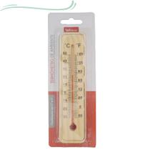Kit 2 Termometro de Madeira - Ambiente Casa Sauna Cozinha e mais