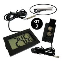 Kit 2 Termômetro Digital Aquário Freezer Chocadeira Terrário Geladeira Com Sonda Norvix Lcd Kit 2 Termômetro Digital Aquário Freezer Chocadeira Terrário Geladeira Com Sonda Norvix Lcd