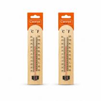 Kit 2 Termometro Madeira Ambiente Externo Interno Sauna Cozinha Parede Casa Kit 2 Termometro Madeira Ambiente Externo Interno Sauna Cozinha Parede Casa
